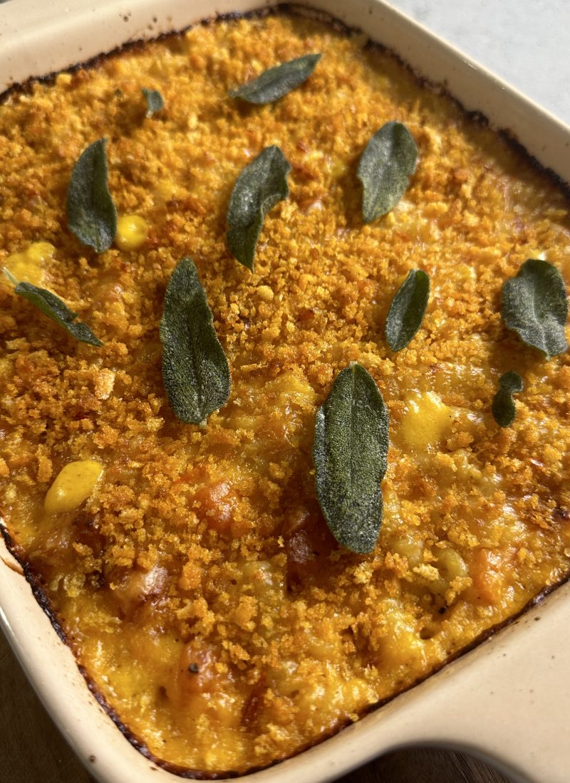 Butternut Squash Mac & Cheese w/ Calabrian Chili Sage Breadcrumbs